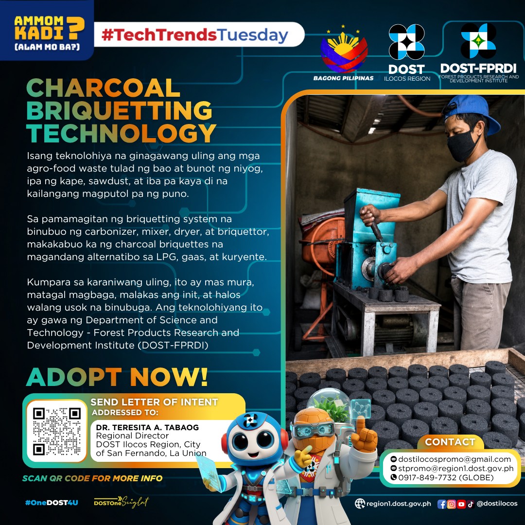 DOST Has a Technology That Turns Agricultural Waste Into Charcoal. Enterprises in Northern Luzon Can Adopt It Now.