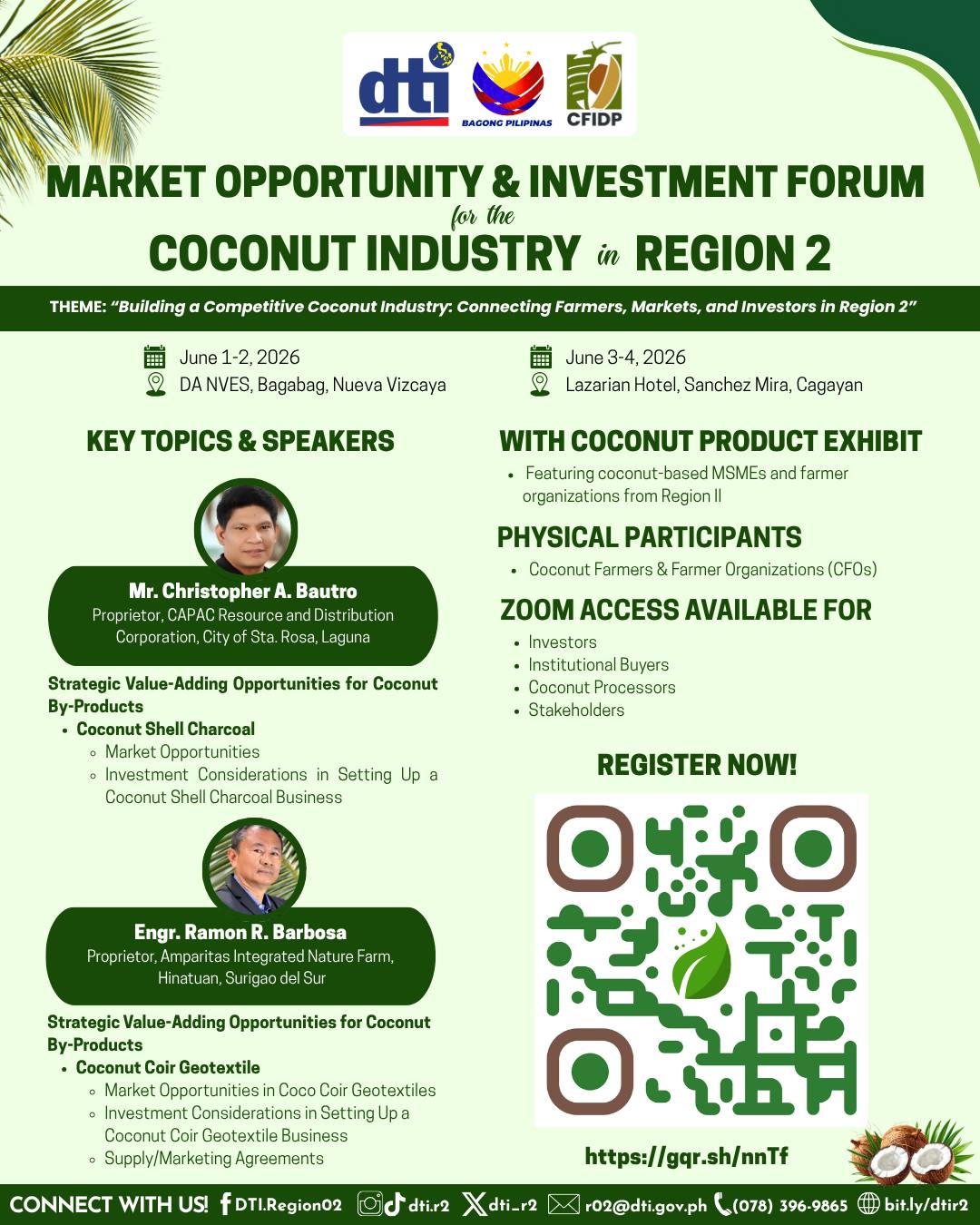 DTI Region 2 Is Convening Investors, Buyers, and Coconut Farmers for a Two-City Forum This June. Here Is What Is on the Table.