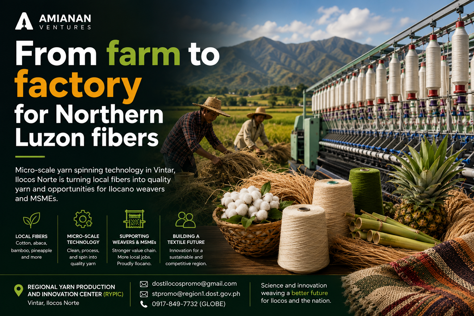 Your cotton, abaca, and bamboo can now become Ilocos‑made yarn: inside Vintar’s Regional Yarn Production and Innovation Center